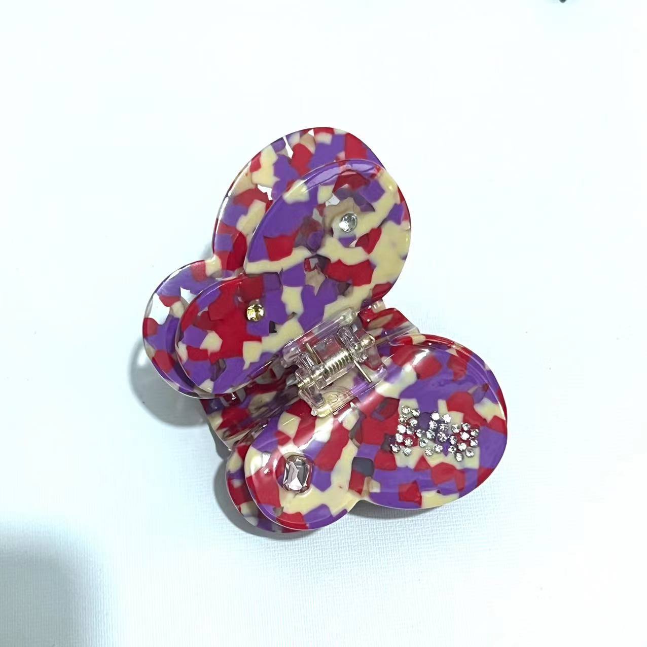 Wholesale Acetic Acid Rhinestone Hairpin  Butterfly Clip Girl Shark Clip